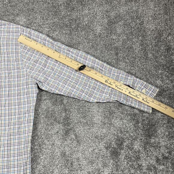 Peter Millar Dress Shirt Mens Extra Large Button Up Plaid Golf Cotton Colorful - Picture 9 of 10